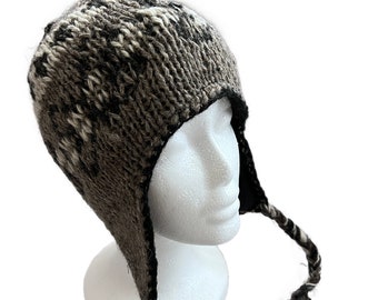 Häkelmütze | Handgestrickte Wintermütze aus Fleece mit | Schneemütze aus Wolle |  Kuschelige Mütze | Wollmütze für Damen | Slouchy Socken