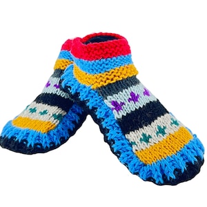 Comfy home shoes | Non slip Sole | Fuzzy Slippers Boots | Plush slippers| Adult home slippers| woolly socks | Fleece lined pure wool slipper