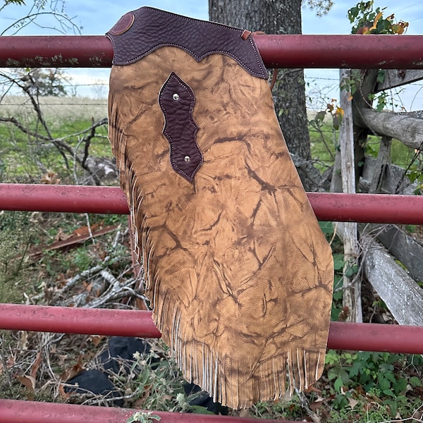 Child's Cowboy / Cowgirl Western Large Chinks/Chaps Mottled Brown & Brown