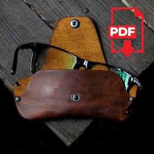 Sleek Leather Glasses Case Pattern | Instant Download, A4 & Letter Formats