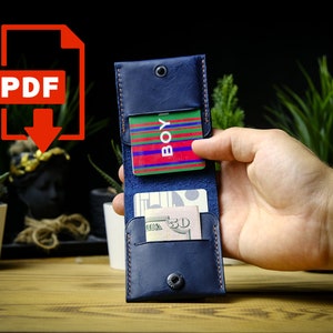 Modèle de porte-cartes à deux volets en cuir - PDF pour homme (A4/US Letter)
