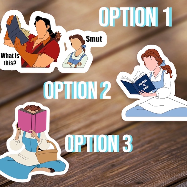 Belle Bookworm Smut Sticker Beauty and the Beast Smut Spicy Book Sticker Waterproof sticker For Her belle and gaston Smut