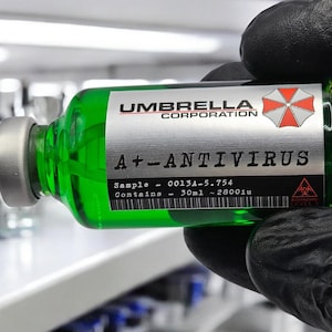 Resident Evil T-Virus Antivirus Vial Umbrella Corp Helix Colorful Resident Evil Biohazard Cosplay Medicine