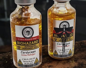 The Last of Us Cordyceps Sample Glass Vial Collector Prop Laboratory Prop Fireflies FEDRA Cosplay Decoration Fungus Virus Collection