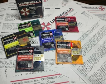 Resident Evil Progenitor Research Archive | Umbrella Corporation MiniDisc Box Set | Handmade Collector Prop with 6 MiniDiscs