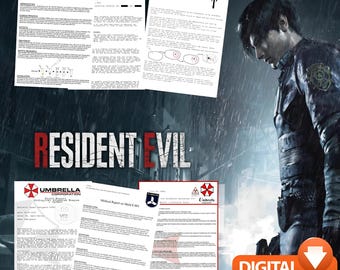Resident Evil Umbrella Corp Corporation Digital Cosplay Collector's Materials DIY Printable Game Intel DIGITAL Download
