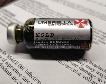 Mold Probe Vial Resident Evil Prototype E-001 "Eveline" Umbrella Corporation Corp Cosplay Games Prop