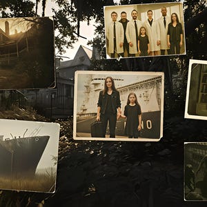 Collage de l'histoire de Resident Evil 7 – Cartes postales d'art vintage 9 scènes, personnages | Photos de cosplay de décoration d'horreur