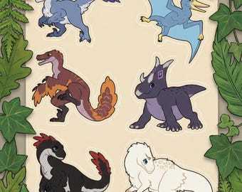 Hand-drawn Dino Stickers Matte | No AI | Premium Dinosaur Stickers for Planner & Laptop | Dibbles | Cute Prehistoric Paleo Dino Art