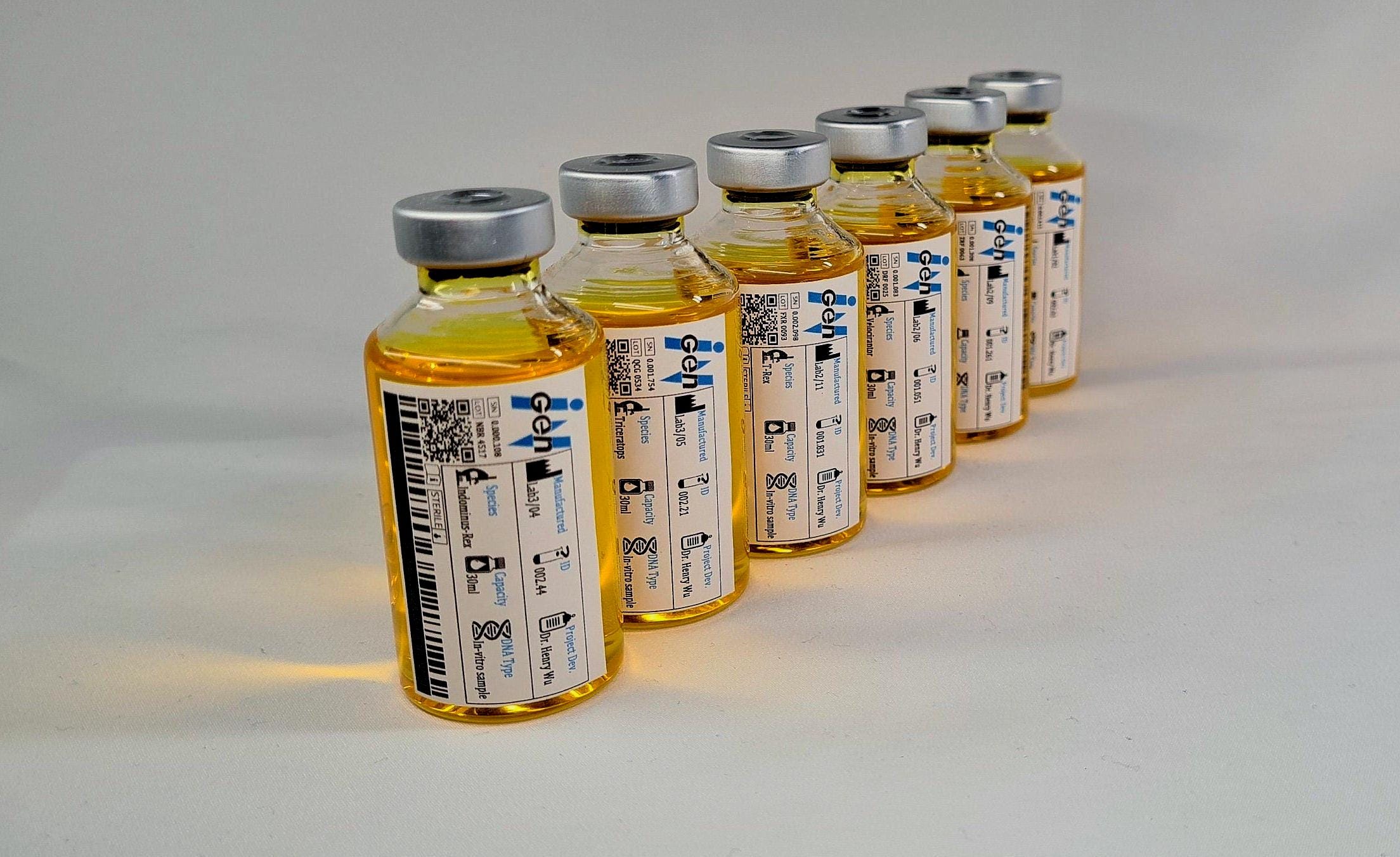 Jurassic Park Dino DNA Vial – T-rex, Velociraptor, and More