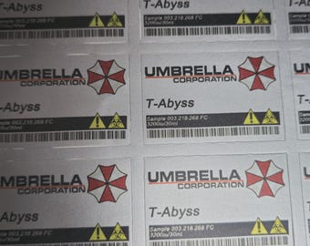 Resident Evil Umbrella Corporation Sticker 45 mm X 30 mm Silver Matt Self-Adhesive Label