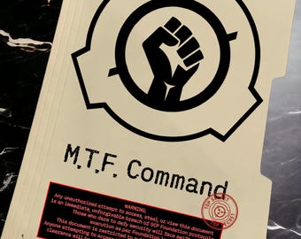 SCP MTF Folder Secure Contain Protect Cosplay Note Euclid Keter Safe Creepy Pasta Secret File