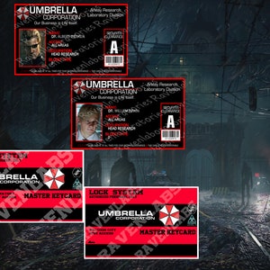 Resident Evil Biohazard Umbrella Corporation ID Card / Access Card / ID Card / Master Card / Cosplay / Plastic Card Fanmade Fan Creation