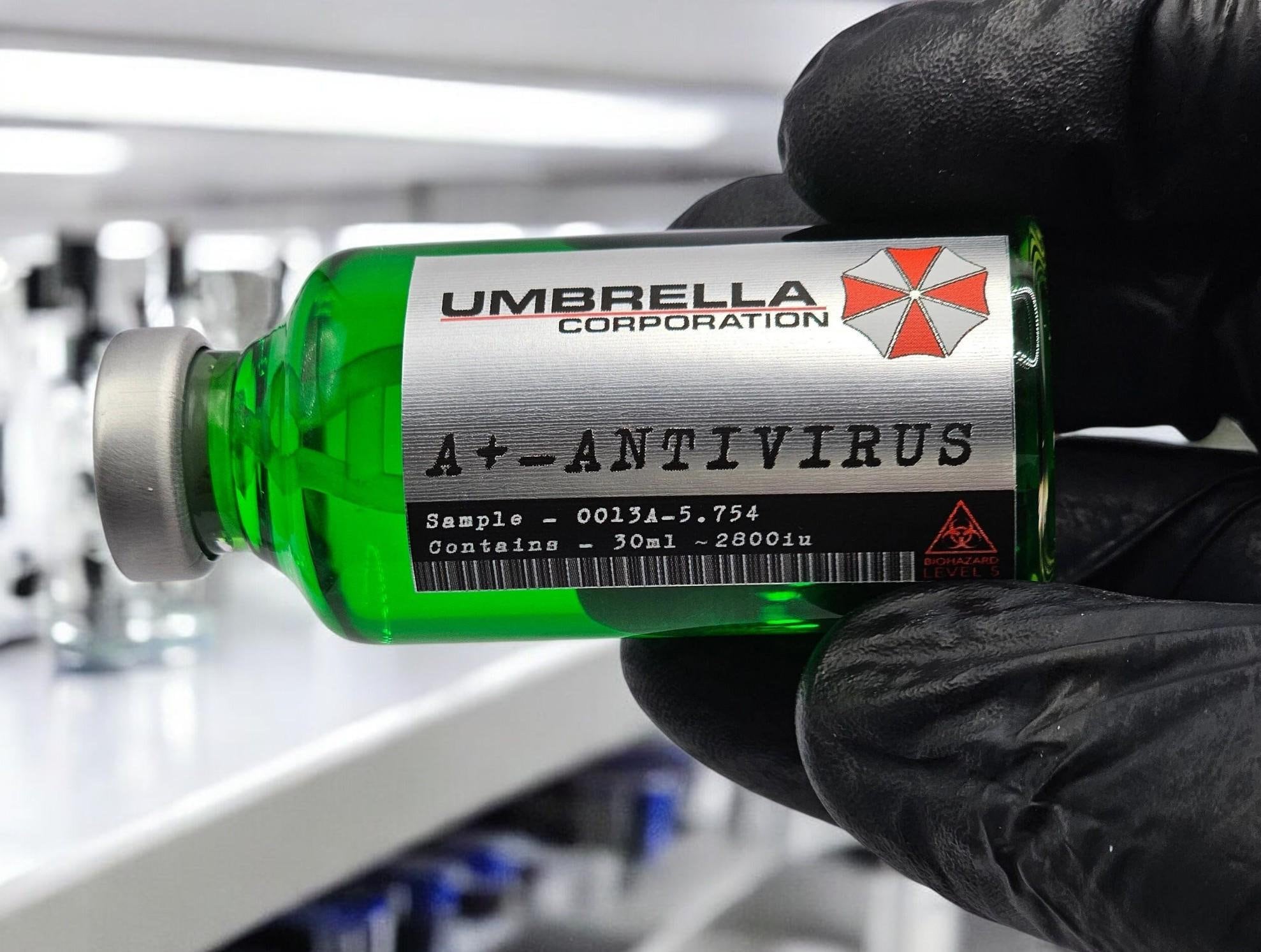 Resident Evil T-virus Antivirus Vial Umbrella Corp Helix Colorful