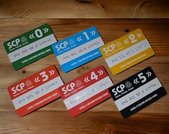 SCP Access Cards V5 / Cosplay ID Cards / Plastic Cards / Security Access / Identification Cards / Replica / Props