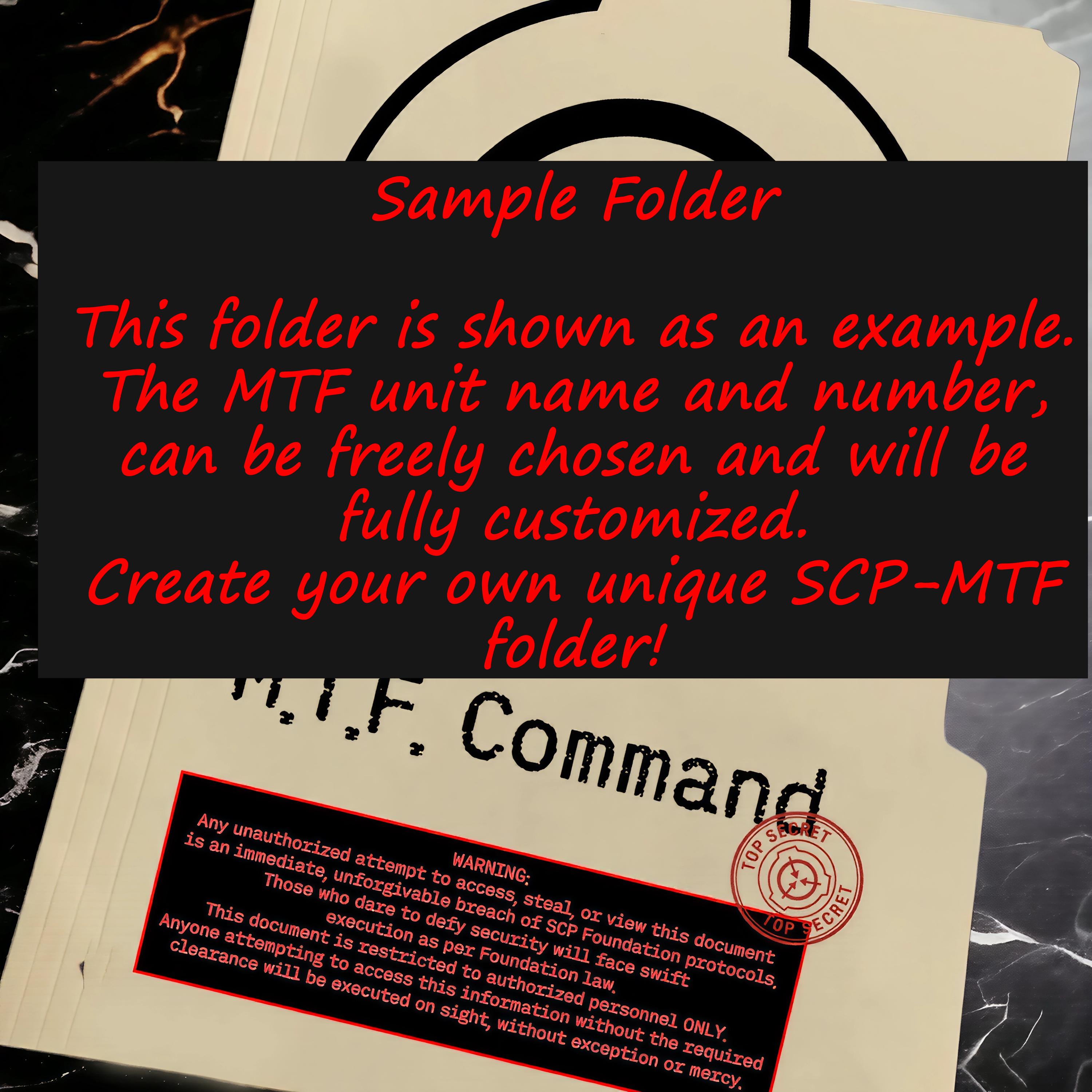 SCP MTF Folder Secure Contain Protect Cosplay Note Euclid Keter Safe ...