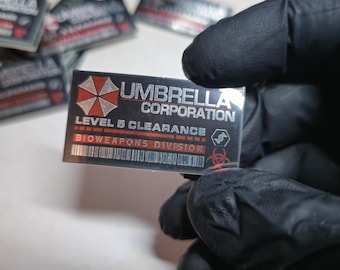 Resident Evil Umbrella Sticker 45 mm x 25 mm Silver High-quality UV print Cosplay, Laptop, Car