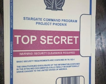 Project Phoenix Secret File | Stargate Command Top Secret Document Folder | Handcrafted Sci-Fi Replica