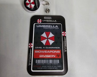 Resident Evil Biohazard Umbrella Corporation ID Colgante Cosplay Pase de seguridad Fanmade Fancreation