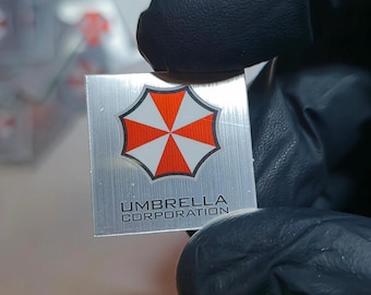 Resident Evil Umbrella Corp Sticker 25 mm Metallic Effect Self-Adhesive Label Cosplay, Laptop, Car High-Quality UV Print