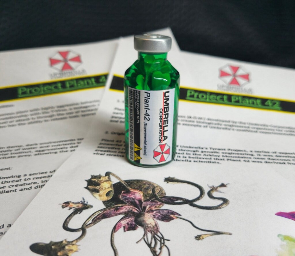 ELACE Fiala Virus Uroboros (Resident Evil) - Tipo B - Replica In Vetro Per Collezione Cosplay, Fan Art, Made In France