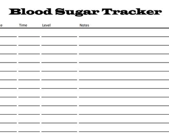 Blutzucker Tracker | Einfaches Blutzucker-Log | Sendungsverfolgung | Vorlage | Diabetes | Digitaler Download