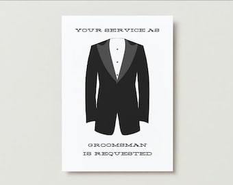 Groomsman Proposal Card Template, Groomsman Info Card Template Editable, Editable Groomsman Information Card