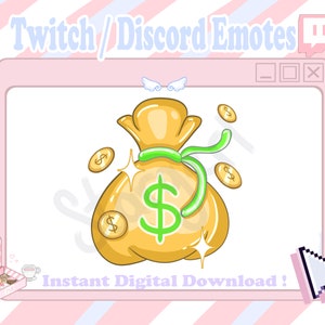 Brown Money Bag Twitch / Discord Emote for Donations / Donate for Streamers / Streams Money Emotes