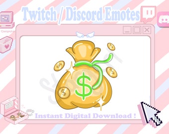 Brown Money Bag Twitch / Discord Emote voor donaties / Doneer voor streamers / Streams Money Emotes