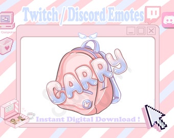 Backpack Carry Twitch / Discord Emote / Funny Carry Emote For Streamers / Streams