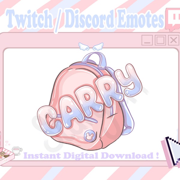 Backpack Carry Twitch / Discord Emote / Funny Carry Emote For Streamers / Streams