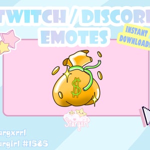 sacchetto di soldi marrone emote contrazione singola per donazioni da donare per streamer discordia youtube emote