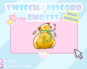 bruine geldzak enkele twitch-emote voor donaties om te doneren voor streamers discord youtube-emotes