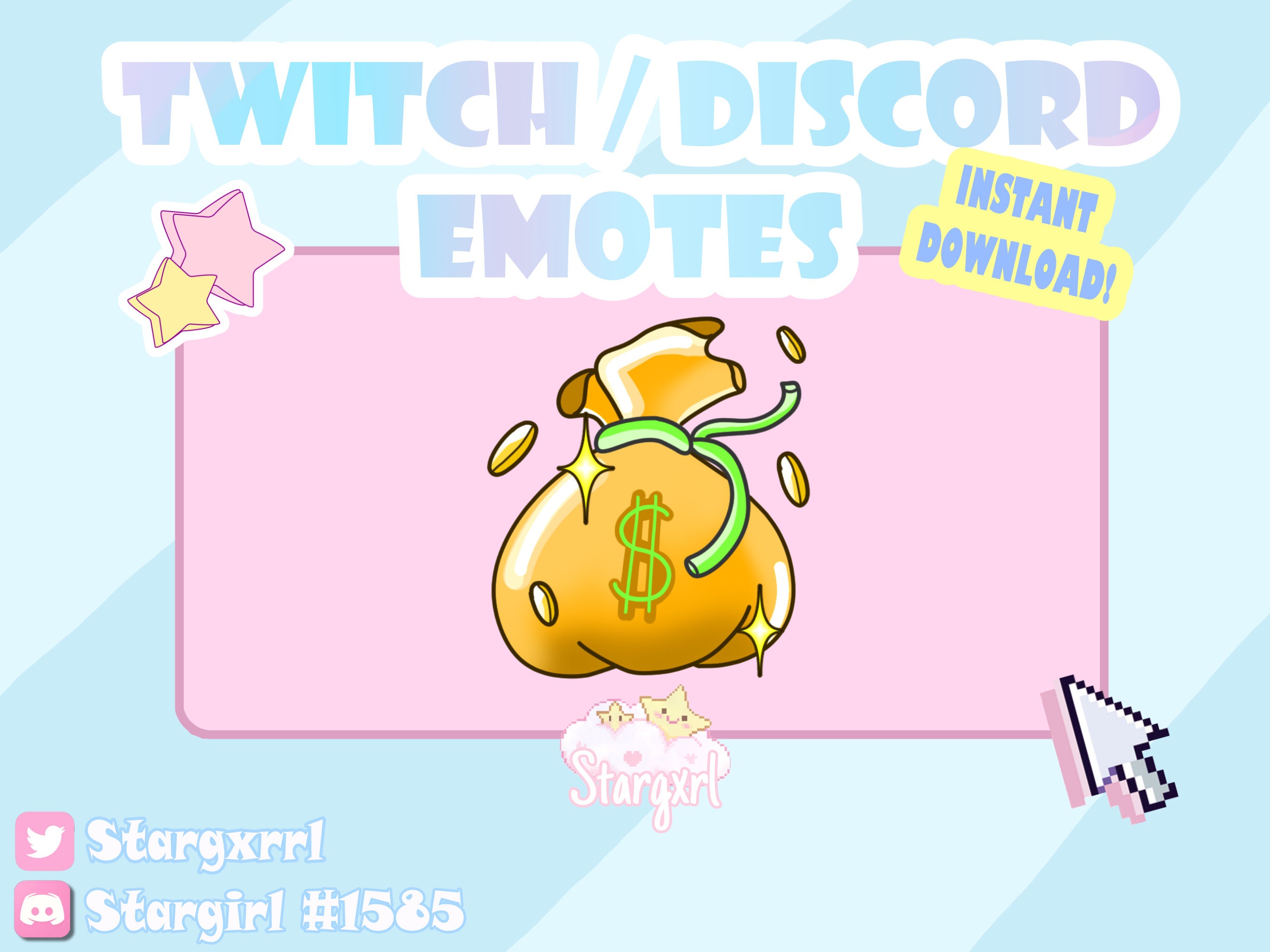 Brown Money Bag Single Twitch Emote for Donations to Donate for