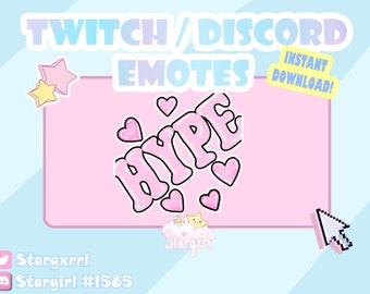 pink hype twitch emote for subscribers and youtube discord streamers cute sub hype emote