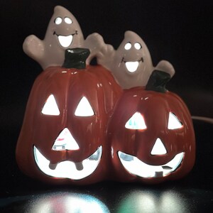 Halloween Ceramic Jack O Lantern Ghost Lamp Light Vintage - Etsy