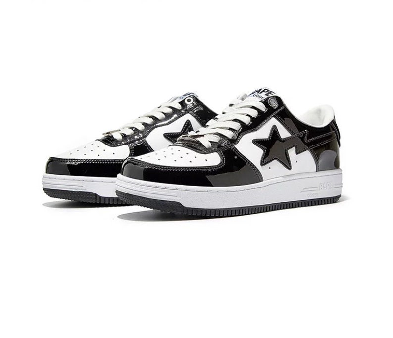 High Quality Bapesta Low Top Panda Style Shoes Patent Leather - Etsy