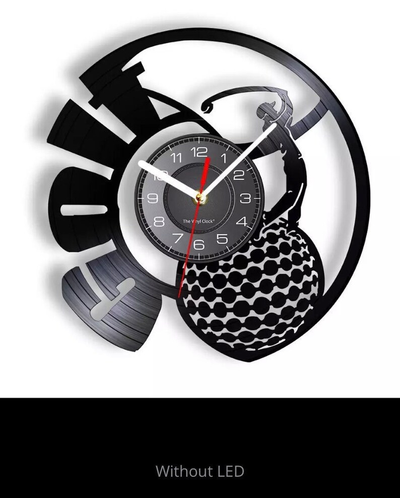 Golf Player Clock Golf Cart Vinyl Record Wall Clock Sports Etsy