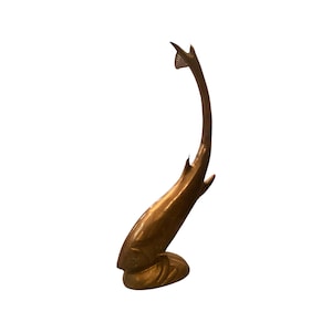 Brass trout sculpture