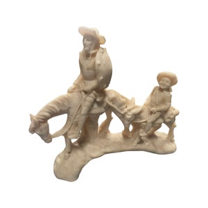 Vintage sculpture don quixote and Sancho