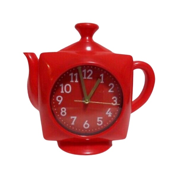 Tea Kettle Kitchen Clock Etsy