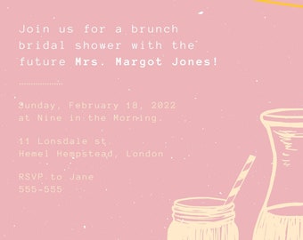 Bridal Shower Brunch Invitation (Digital PDF)