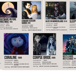 Tim Burton Minimalistisches Filmplakate / Tim Burton Filmplakate / Minimalistisches Filmplakat / Beetlejuice Plakat / Leichenbraut Plakat /