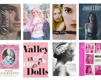 Movie posters / Movie cover poster / Girl Interrupted poster / Movie decor / Black Swan poster / Coquette / Minimalistic movie poster /
