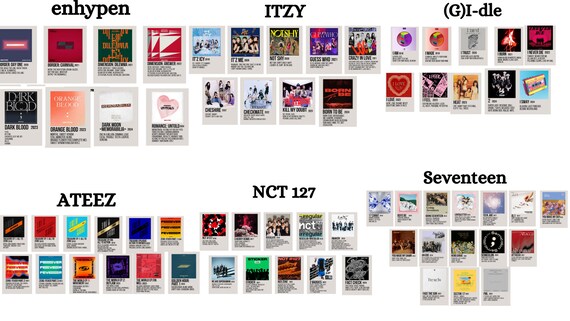 Kpop Minimalistic Album Cover Posters / Album Cover Posters 