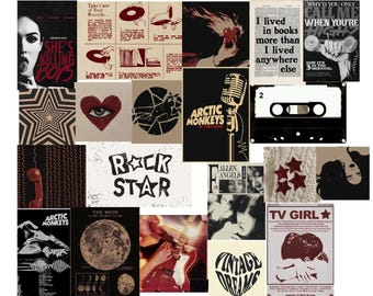 Downtown Girl poster set / Vintage Aesthetic poster / Grunge aesthetic / Downtown girl / Music poster / Grunge / Emo / Vintage music poster