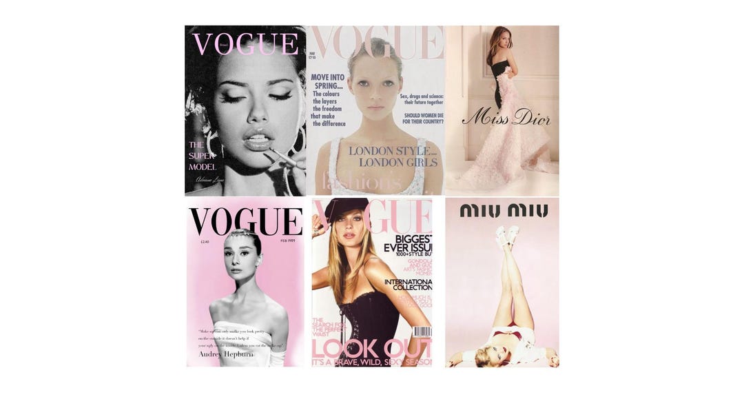 Vintage Magazine Poster Set / Vogue Posters / Vogue Magazine Poster / Vintage Coquette / Magazine Posters / Coquette Aesthetic / Coquette / - Etsy