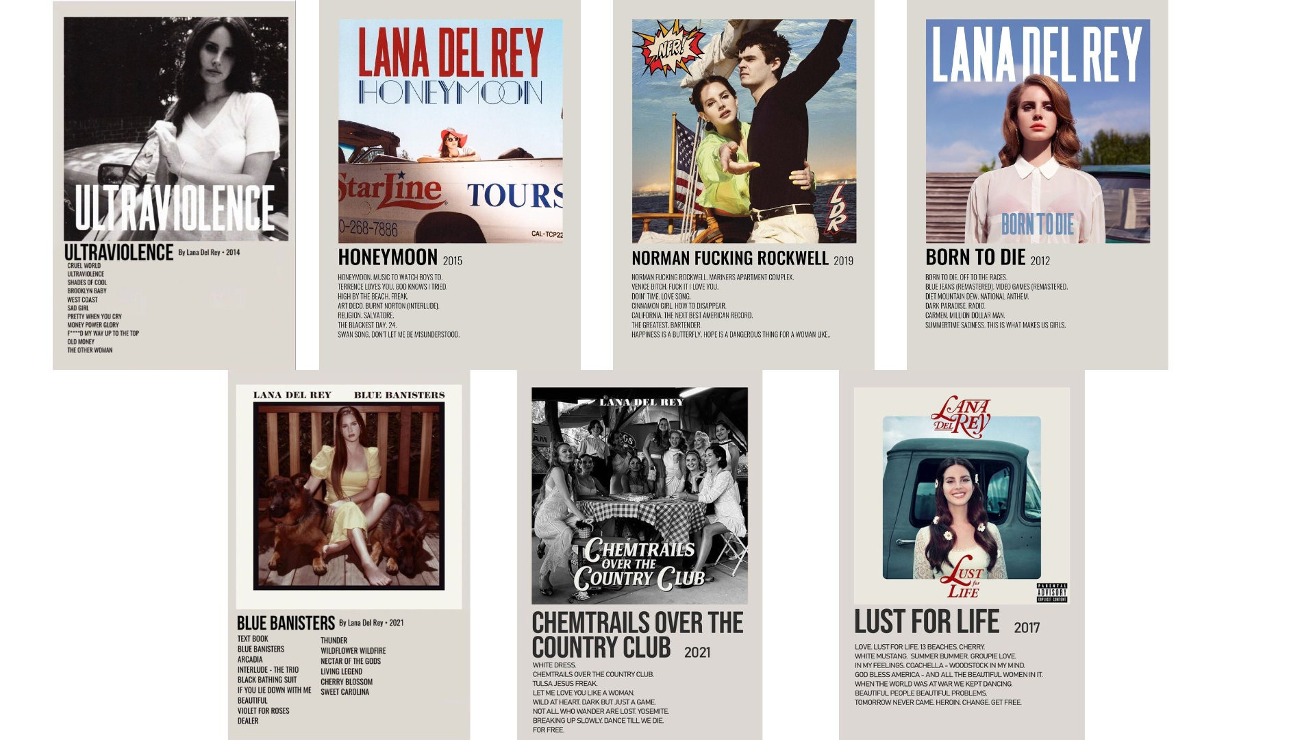 Lana Del Rey Minimalistic Album Poster / Minimalistic Album Poster / Album  Poster / Lana Del Rey Poster / Lana Del Rey Poster 