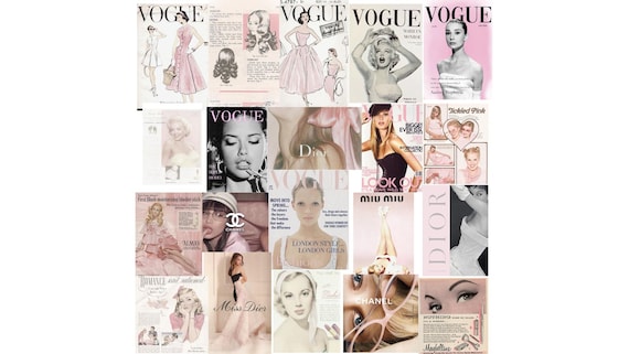 Vintage magazine poster set / coquette posters / fashion poster / Vintage coquette / Magazine posters / Coquette aesthetic / Coquette /