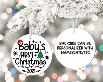 Baby|ornament|Baby's First|Christmas|New Baby|Ceramic Ornament|Baby's First Christmas 2021